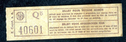 Ticket De Tramways Bruxellois Années 40/50 - Billet Tramway Bruxelles - Tram Belgique - Europa