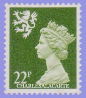 GREAT BRITAIN 1987  SCOTLAND   LITHO QUESTA 22p. YELLOW-GREEN  SG S 65  U.M. - Schotland