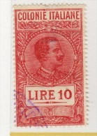 MARCA DA BOLLO/REVENUE- COLONIE  ITALIANE LIRE 10 - Italiaans Oost-Afrika