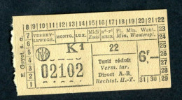 Ticket De Tramways Bruxellois Années 40/50 - Billet Tramway Bruxelles - Belgique - Europe