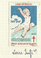 Timbre   France- - Croix Rouge  - Erinnophilie  - ComIte National De Defense  La Tuberculose - 1931- 44 Loire - Antituberculeux