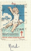 Timbre   France- - Croix Rouge  - Erinnophilie  - ComIte National De Defense  La Tuberculose - 1931-  Nord 59 - Antituberculeux