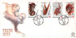 INDONESIA - FDC 1989 WWF - ORANG UTAN / 4026 - Indonesia