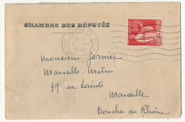 FRANCE - Petite Enveloppe Chambre Des Députés OMEC 1936 + Carte Visite Pierre TAITTINGER Député De Paris - Mechanical Postmarks (Advertisement)