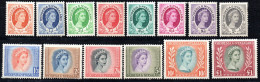 2325. RHODESIA & NYASALAND 1954 SG. 1-15 MNH (- 3a 2.5 D, 5 4d.)14 VALUES - Rodesia & Nyasaland (1954-1963)