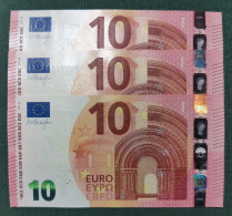 10 EURO SPAIN 2014 DRAGHI V011H4 VB CORRELATIVE TRIO SC FDS UNCIRCULATED  PERFECT - 10 Euro