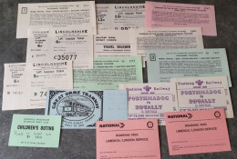 Lot De Titres De Transport Et Bagages Grande-Bretagne - Tickets De Train, Ticket Tramway, ... - Europe