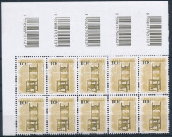 ** 2001 Antik Bútorok ívsarki Vonalkódos 10Ft Utánnyomat 10-es Tömbben Sihl SE (30.000) - Sonstige & Ohne Zuordnung