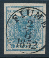 O 1850 9kr HP II Kiemelt Középrész "FIUME 1852" - Andere & Zonder Classificatie