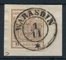 1850 6kr HP I Fehér Pont A "Z"-ben "WARASDIN" - Andere & Zonder Classificatie