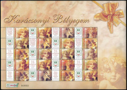 ** 2004 Karácsonyi Bélyegem I. Angyalkák Promóciós Teljes ív Sorszámmal (10.000) - Other & Unclassified