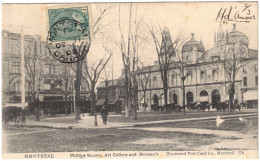 Canada - Montreal - Phillips Square - Art Gallery And Morgan's - Carte Postale Pour Rouïba (Algérie) - 1905 - Lettres & Documents