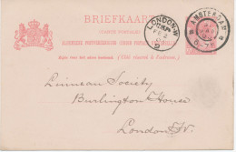 NIEDERLANDE / GB 1903 5 Ct Königin Wilhelmina GA-Postkarte Mit Privater Zudruck Von Der Société Royale De Zoologie NATUR - Inventors & Scientists