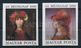 ** 1990 Bélyegnap (63.) - Festmények (XXII.) Vágott Sor (5.000) - Otros & Sin Clasificación