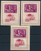 ** 1949 Puskin Blokkpár + Vágott Blokk (12.000) (apró Ráncok és Törések / Small Creases And Folded) - Autres & Non Classés