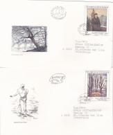 THE PAINTING 2  COVERS  FDC  CIRCULATED 1985Tchécoslovaquie - Briefe U. Dokumente