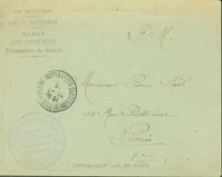 Guerre 14 Prisonnier Allemand Cachet 10e Région Fort De Châteauneuf Dépôt Officiers PG CAD Châteauneuf 20 7 16 - Oorlog 1914-18