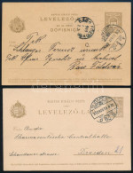 1909 Kétnyelvű Díjjegyes Válaszlap + 1912 Díjjegyes Levelezőlap, Eltérő Szín és Papírszín - Autres & Non Classés