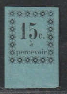 GUADELOUPE - TAXE : N°4 * (1879) 15c Noir Sur Bleu Pâle - Timbres-taxe