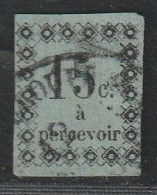 GUADELOUPE - TAXE : N°4 Obl (1879) 15c Noir Sur Bleu Pâle - Timbres-taxe