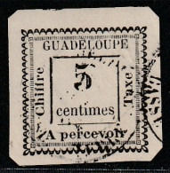 GUADELOUPE - TAXE : N°6 Obl (1884) 5c Blanc - Timbres-taxe