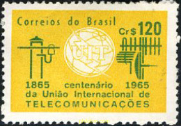 170381 MNH BRASIL 1965 CENTENARIO DE LA UNION INTERNACIONAL DE TELECOMUNICACIONES - Unused Stamps