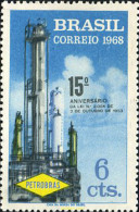 170836 MNH BRASIL 1968 15 ANIVERSARIO DE LA COMPAÑIA PETROLIFERA PETROBRAS - Unused Stamps