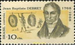 170856 MNH BRASIL 1968 BICENTENARIO DEL NACIMIENTO DEL PINTOR JEAN BAPTISTE DEBRET (1768-1848) - Ungebraucht