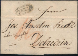 1828 Portós Levél "SEMLIN" - Debreczin - Other & Unclassified