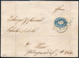 1861 15kr Levélen Kék Cégbélyegzős Előérvénytelenítéssel "PESTH" - Wien - Other & Unclassified