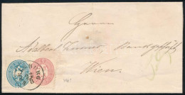 ~1864 5kr (vízjeles? / With Watermark?) + 10kr Levélen / On Cover "KARLSBURG" - Wien - Other & Unclassified