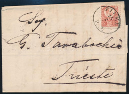 1871 Réznyomat 5kr Elfogazva, Levélen / With Shifted Perforation On Cover "FIUME P.M." - Trieszt - Otros & Sin Clasificación