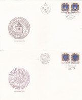 COAT OF ARMS OF 2  COVERS  FDC  CIRCULATED 1985 Tchécoslovaquie - Storia Postale
