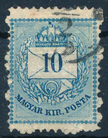 O 1874 10kr A Bal és A Jobb Felső Háromszög Felett Végigfutó Vésésjavítás (ex Lovász) / Retouche - Other & Unclassified