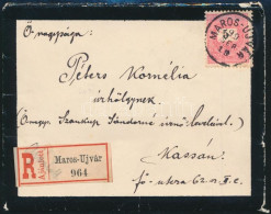 1899 Ajánlott Levél 3 X 5kr Bérmentesítéssel / Registered Cover With 3 X 5kr Franking "MAROS-ÚJVÁR" - Kassa - Autres & Non Classés