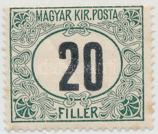 ** 1909 Zöldportó 20f (6.000) (törés, Rozsdafolt / Folded, Stain) - Other & Unclassified