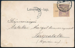 1900 Képeslap ívszéles 4f Turul Bélyeggel, Számvízjel Az ívszélen - Autres & Non Classés