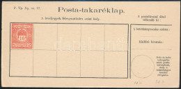 1910 10f Postatakarék, Használatlan / PS-savings Card, Unused - Other & Unclassified