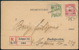 1916 Ajánlott Helyi Nyomtatvány 15f Bérmentesítéssel / Registered Local Printed Matter - Autres & Non Classés