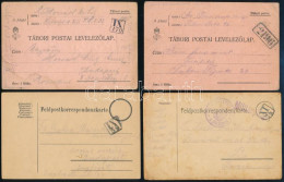 ~1914-1915 4 Db Tábori Posta Levelezőlap Klf Néma Bélyegzésekkel - Autres & Non Classés