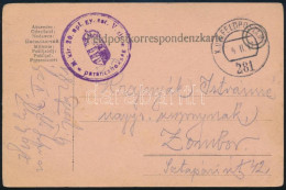 1917 Tábori Posta Levelezőlap "M.kir. 20. Npf. Gy. Ezr. V. Zlj. Parancsnokság" + "FP 281" - Andere & Zonder Classificatie