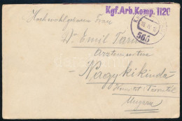 1918 Tábori Posta Levél "Kgf. Arb. Komp. 1120" + "FP 565" - Autres & Non Classés