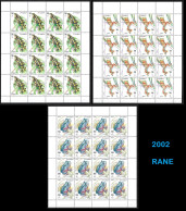 ● SOMALIA 2002 ֍ RANE ֍ N. 826 / 828 ** ● 3 Fogli Di 16 Esemplari ● Cat. 160 € ● Al 6% ● Lotto XX ● - Somalie (1960-...)