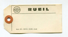 Etiquette Américaine 1969 "RATP Rueil" Ateliers De Rueil-Malmaison - RER - Train - Chemin De Fer - Altri & Non Classificati