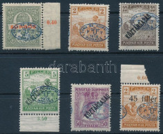 ** Debrecen I. 1919 6 Db Bélyeg Elcsúszott Felülnyomással / 6 Stamps With Shifted Overprint. Signed: Bodor - Other & Unclassified