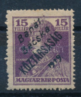 * Bánát-Bácska 1919 Károly/Köztársaság 15f Bodor Vizsgálójellel (10.000) - Otros & Sin Clasificación