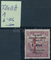 * Nyugat-Magyarország VI. 1921 1K/10f Törött 1-es Tévnyomattal, Bodor Vizsgálójellel - Other & Unclassified