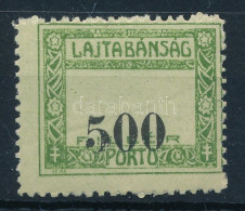 ** Nyugat-Magyarország VII. 1921 Portó 500f Elcsúszott értékszámmal és Papírránccal, Bodor Vizsgálójellel - Sonstige & Ohne Zuordnung