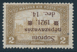 ** Nyugat-Magyarország VIII. 1921 Parlament 2K Fordított Felülnyomással, Bodor Vizsgálójellel - Other & Unclassified