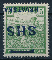 * SHS 1918 Arató 5f Fordított Felülnyomással, Bodor Vizsgálójellel - Other & Unclassified